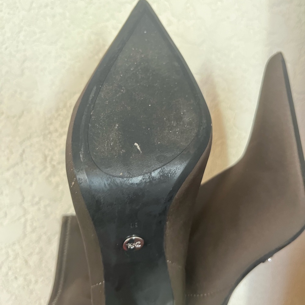 Elegant olive green Ankle Boots Heel - Picture 4 of 5
